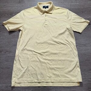 Dunhill Polo Shirt Mens Large Yellow Links Italy Cotton Minimal Quiet Comfort